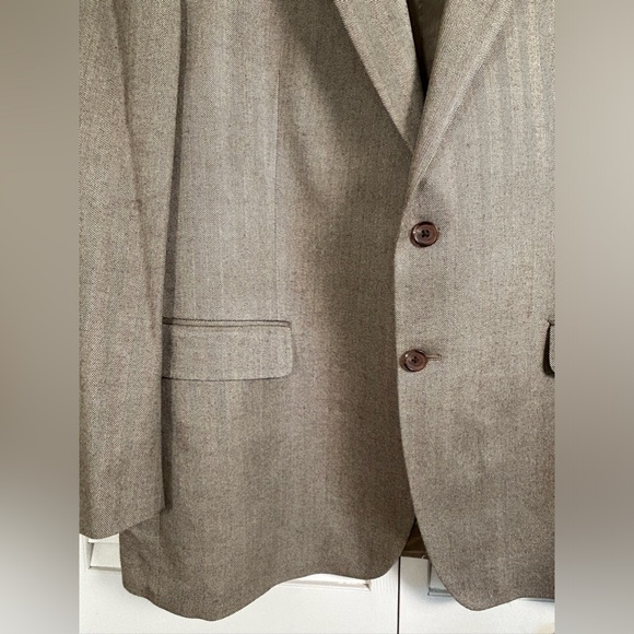 VTG Ralph By Ralph Lauren 48R 100% Silk Herringbone Blazer Jacket Sports Coat - Picture 3 of 12